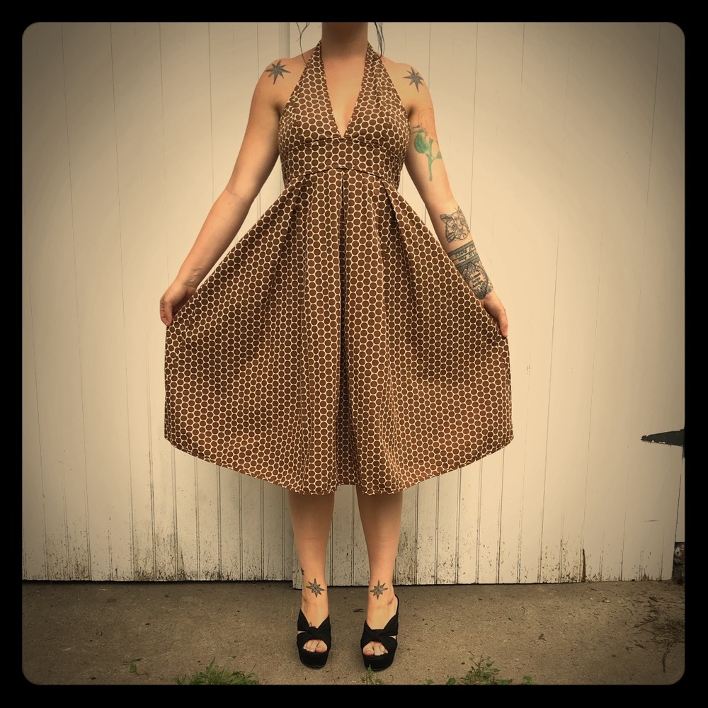 Jcrew Brown Polkadot Dress